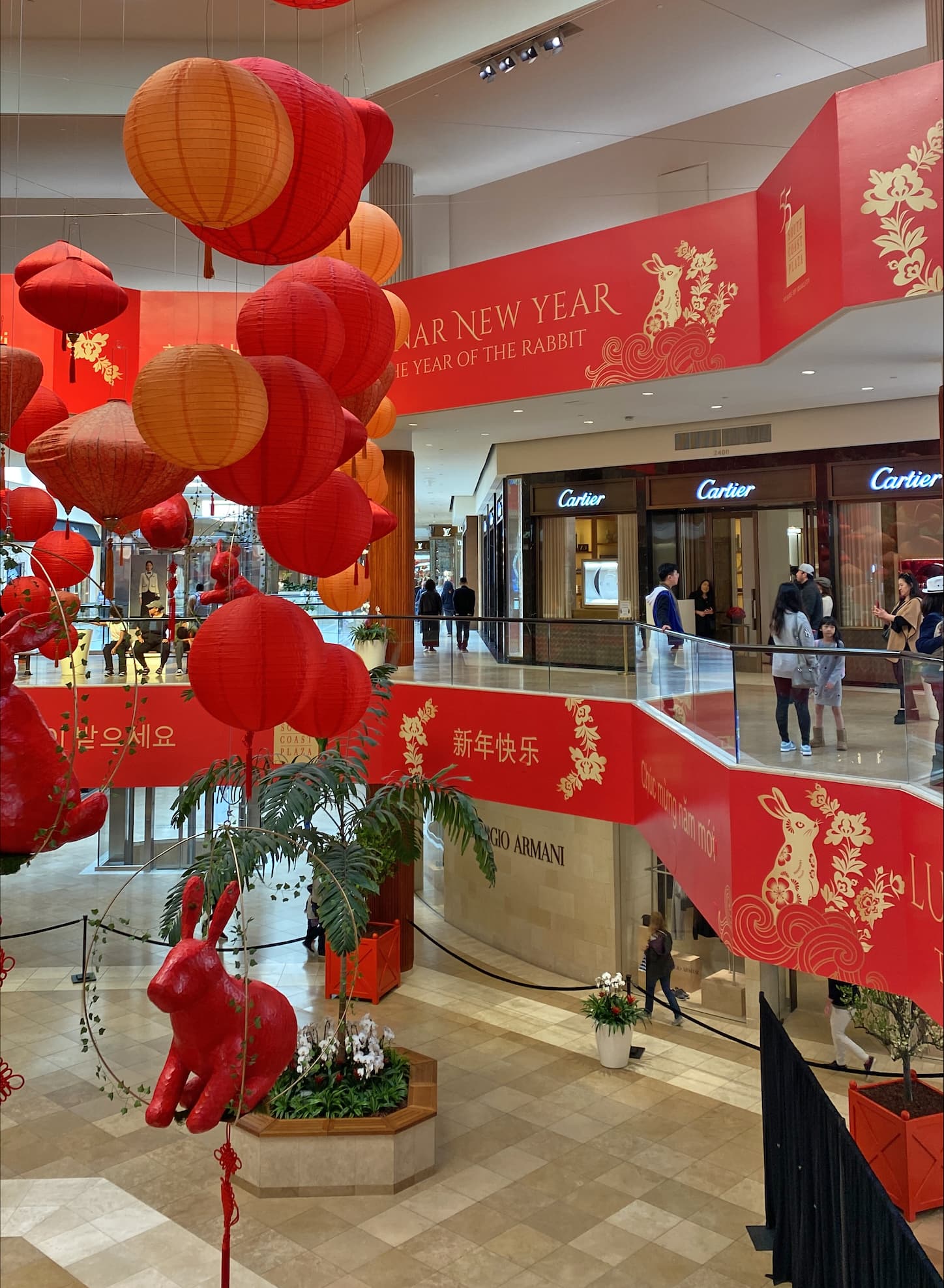 Jewel Court rabbit installation with LED animation